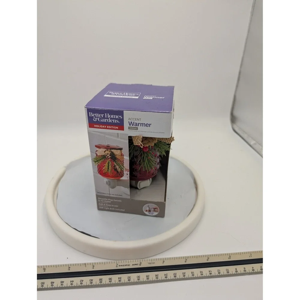 Better‎ Homes & Gardens Holiday Accent Warmer Hobnail Red Plug-In Wax Melter NEW